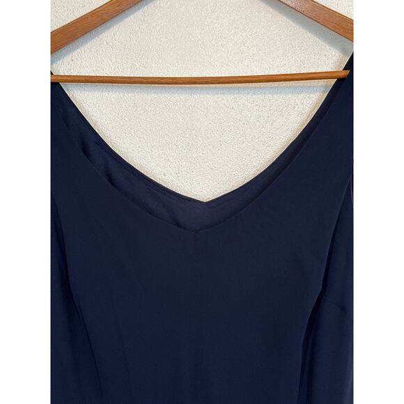 S.LFashion Dress 16 Navy Blue Embroidered Sequin 90s Whimsigoth Handkerchief Hem - Picture 5 of 10